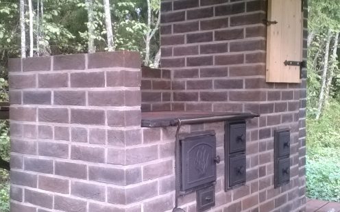 Outdoor kitchen. Used materials: Terca St. Pauls bricks from Aseri plant (Estonia).