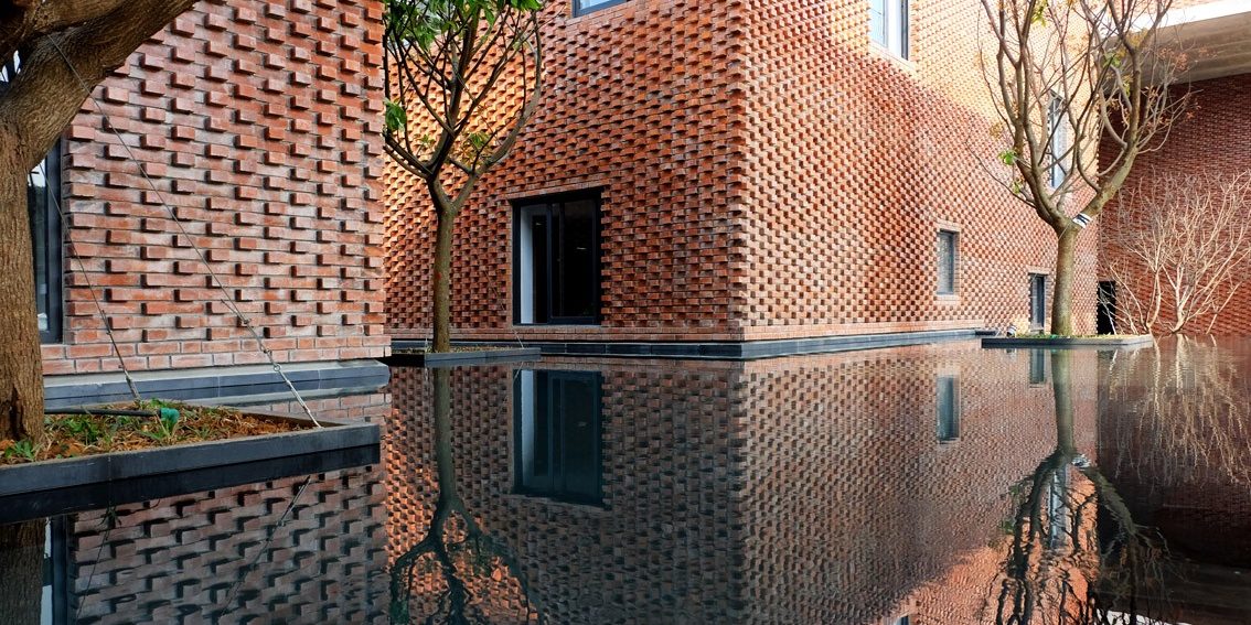 Viettel Academy Educational Center. Brick Award 22 Category "Working together". Vo Trong Nghia Co.Ltd. Outside view