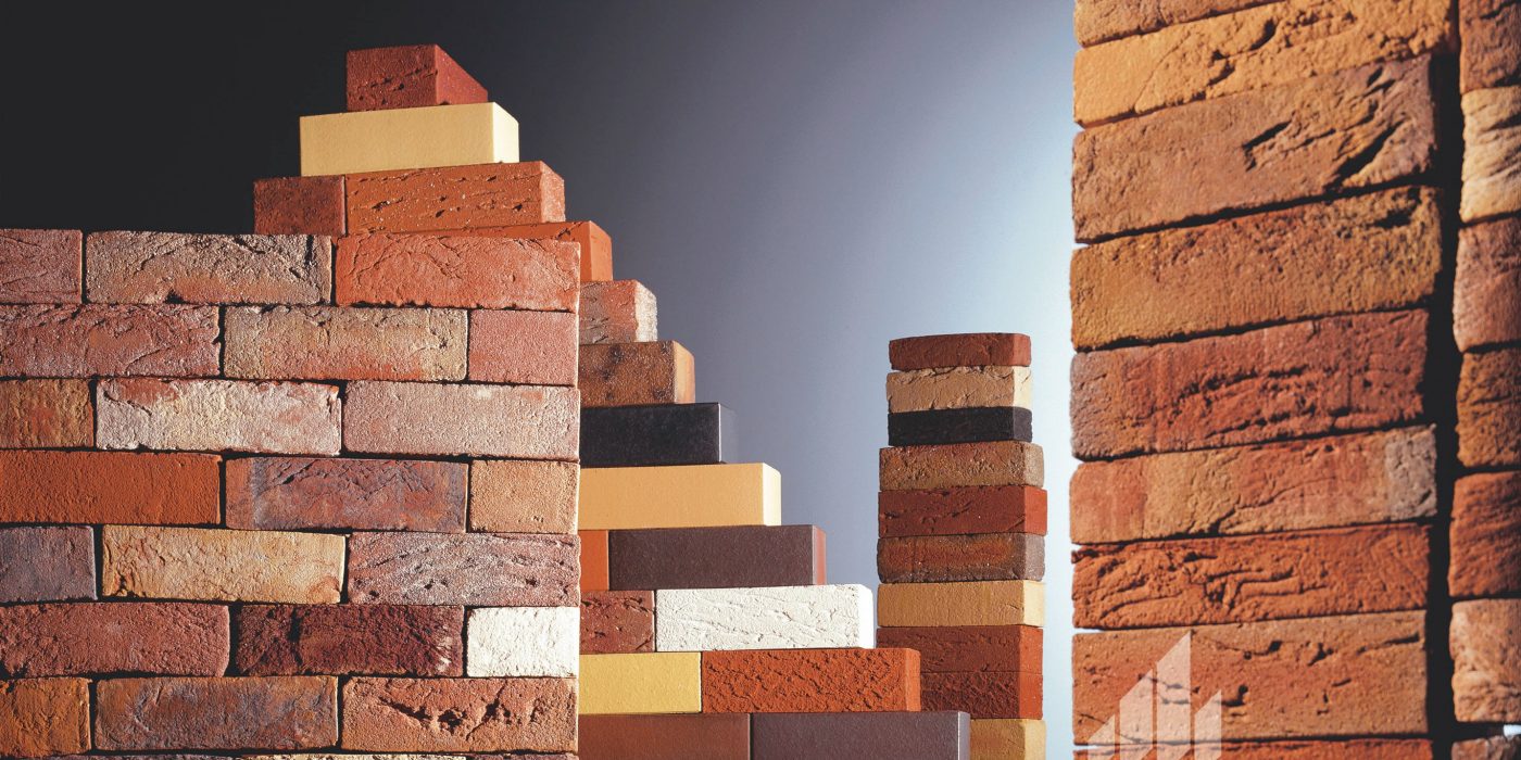 A photo display of the different coloured bricks available at Wienerberger Ltd.