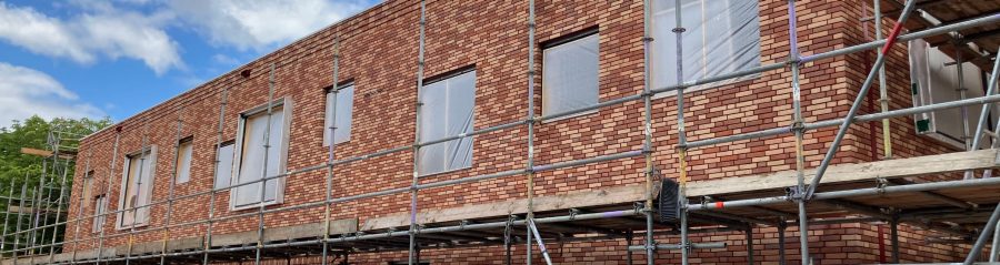 poroton, mortar, construction site, kindergarten,