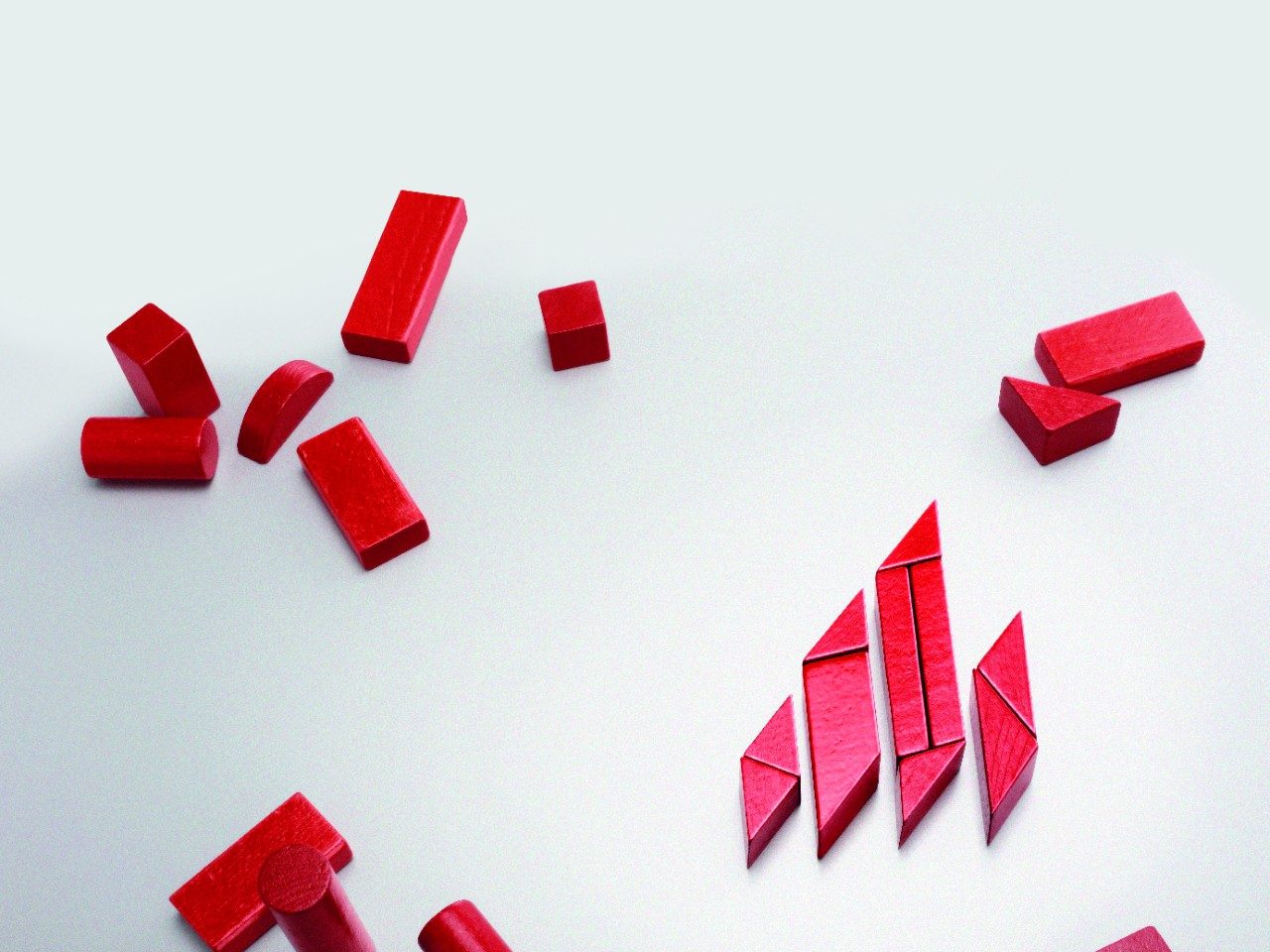 Wienerberger CBME flame symbol made of wooden building blocks