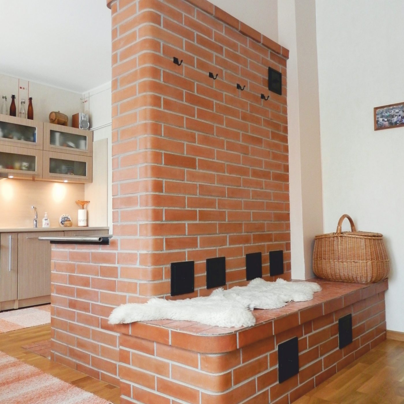 Fireplace is built with Red Smooth bricks from Aseri plant.
