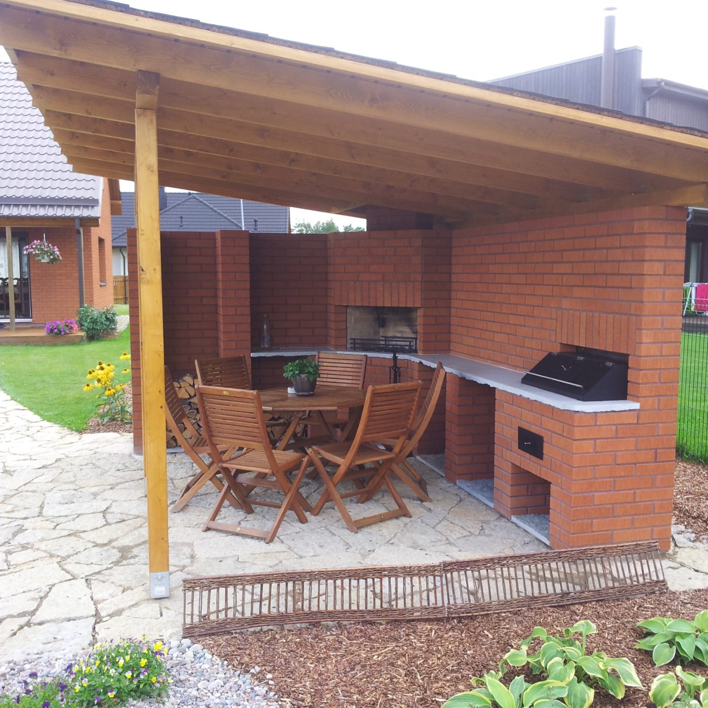 Outdoor kitchen. Used materials: Terca Red briched bricks from Aseri plant (Estonia).
