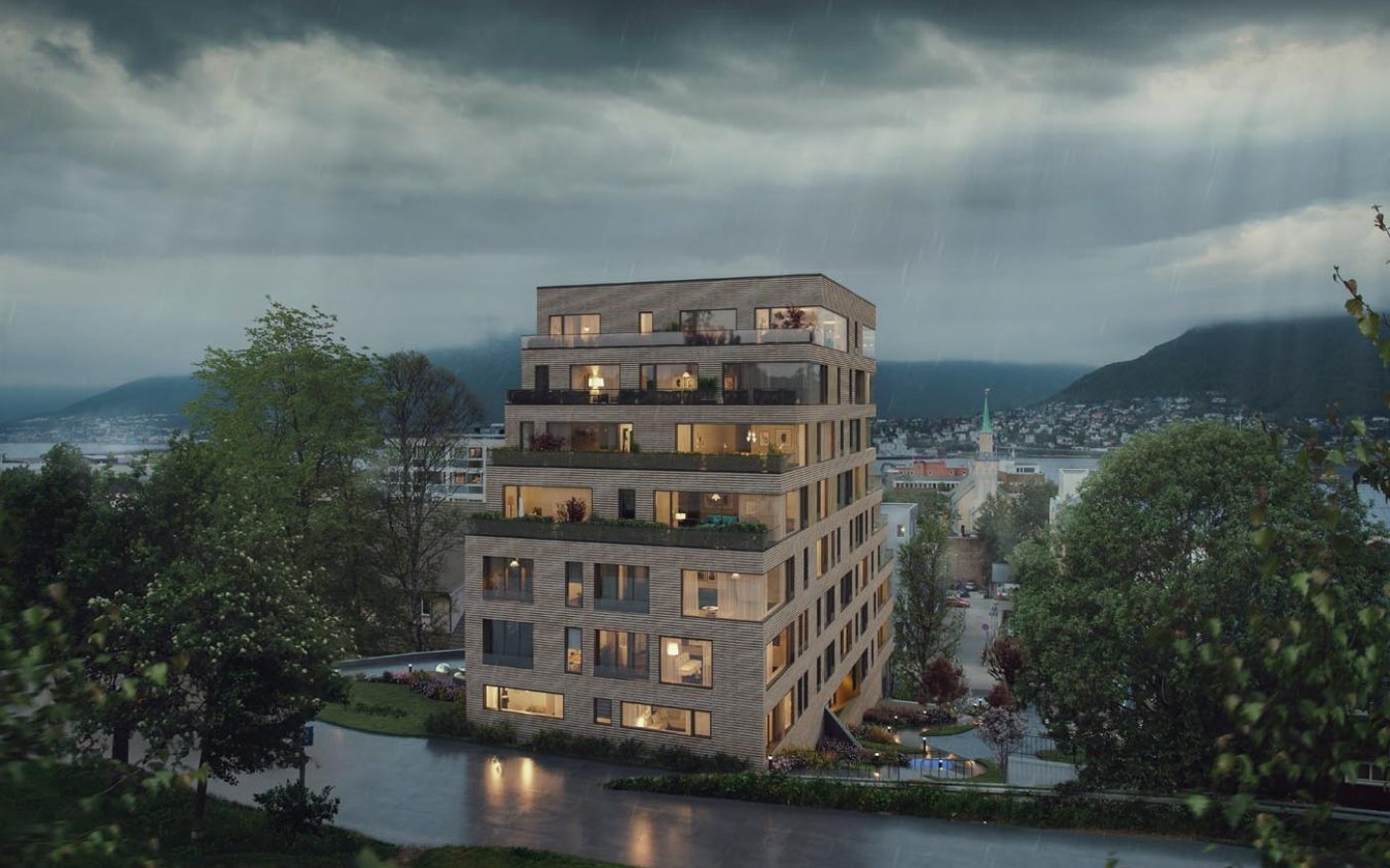 Kopenhaagenis asuva kortermaja fassaadikattematerjaliks on valitud Urban Holmen keraamilised katusekivid.