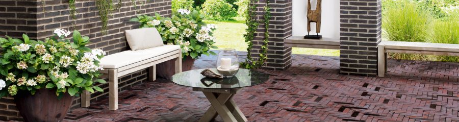 paver, penter, paving stone, terrace, garden, bench